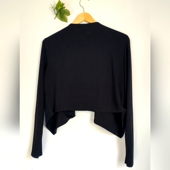 Lauren Ralph Lauren Classic Black Crop Sweater Cardigan Jacket Medium - Picture 6 of 7